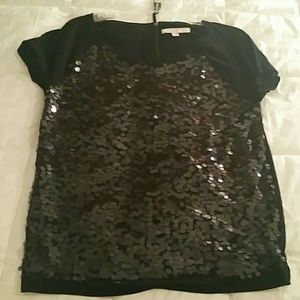 Shimmery LOFT black dressy blouse