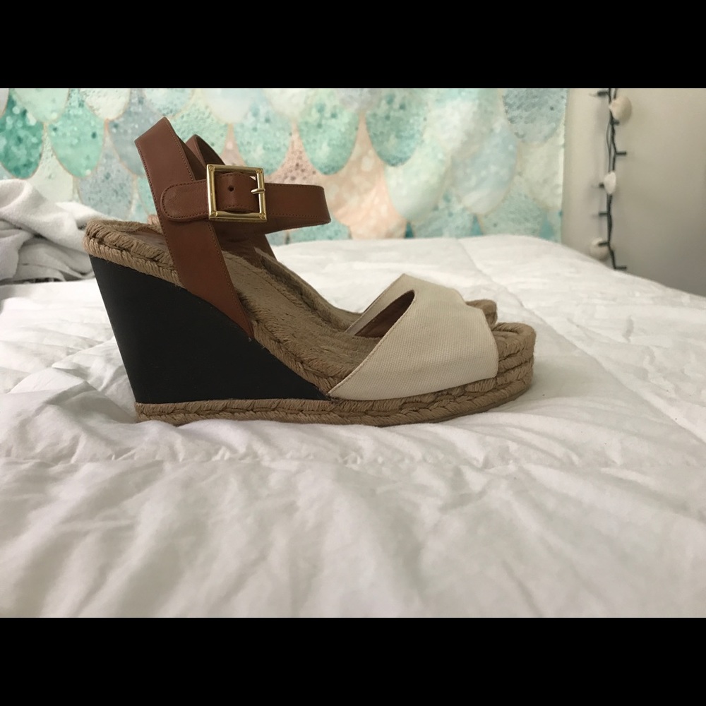 Tory Butch color blocked wedges.