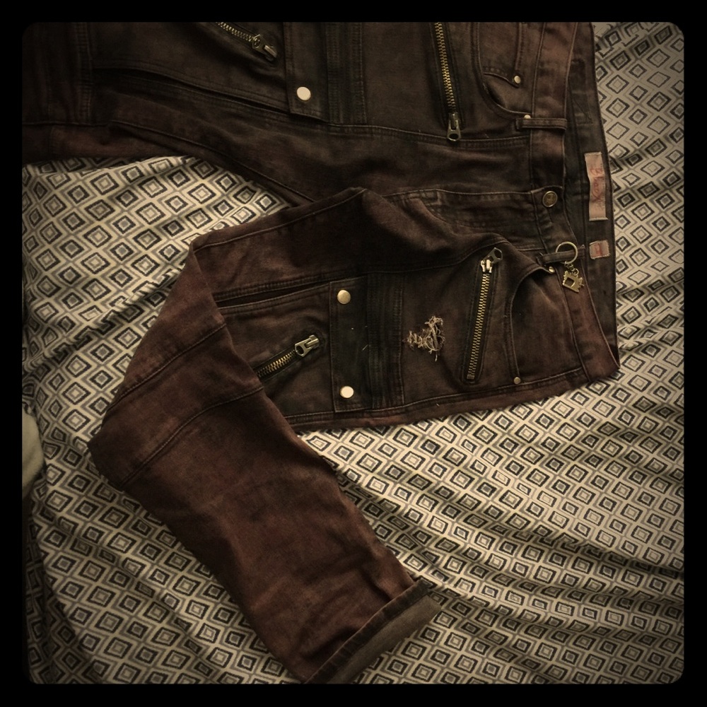 Blac x biker jeans comes with key chain