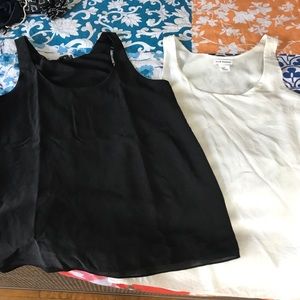 Two club Monaco silk tanks
