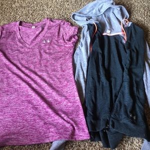 Under armour light sweatshirt and t-shirt!