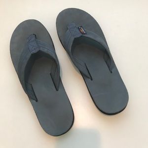 Kids 10" Rainbow Leather Flip Flops