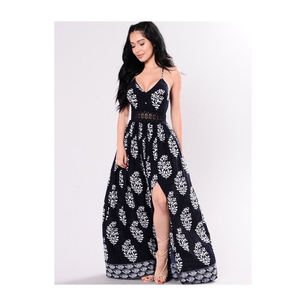 Holy Slit Dress - Navy