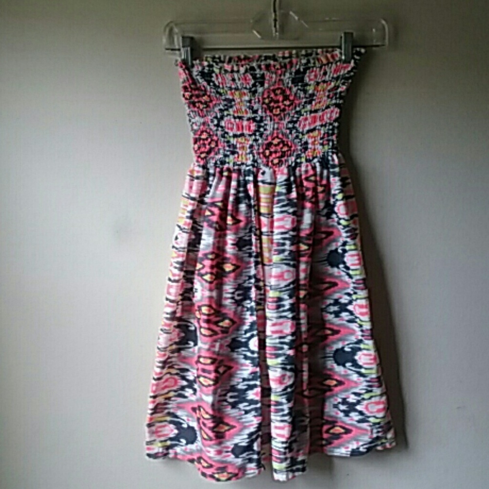 strapless strechy aztec dress