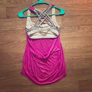 Lulu lemon cross back shirt and bra combo