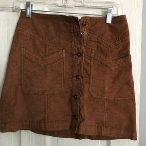 Free People Buttondown Corduroy Skirt