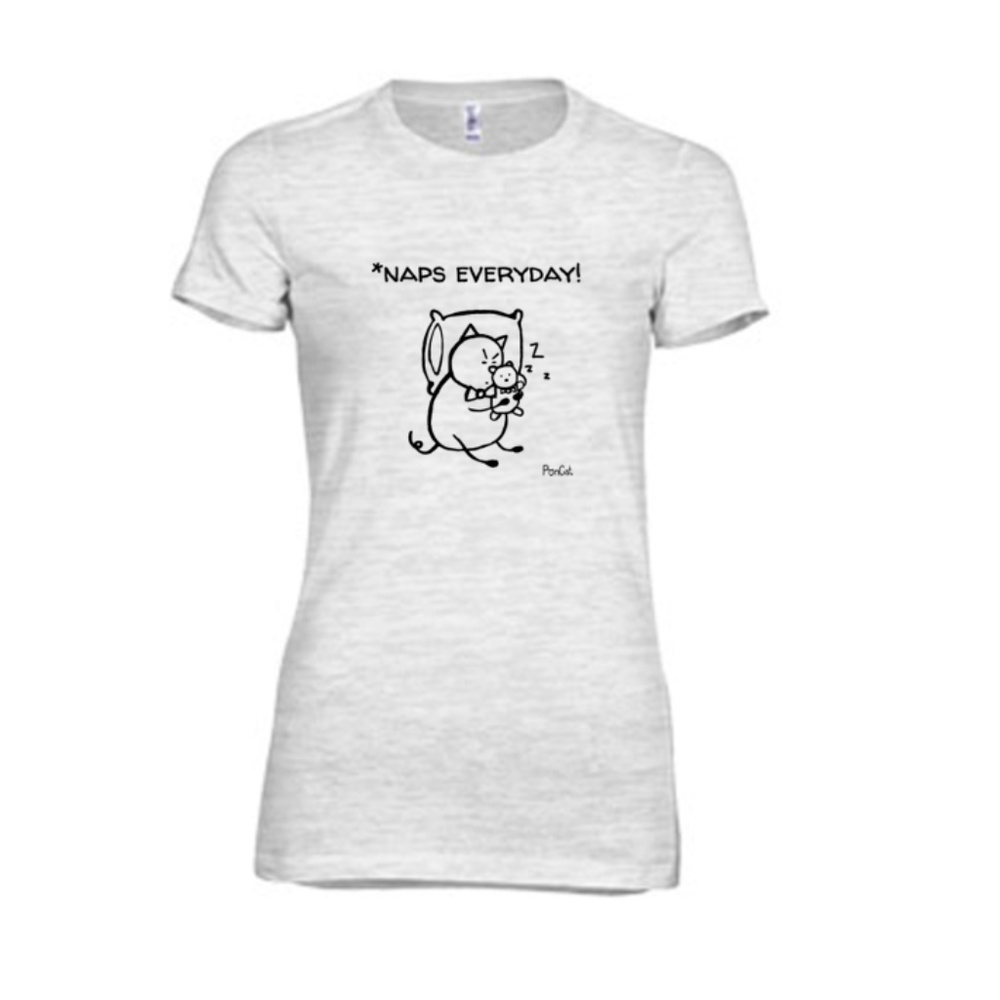 "Naps Everyday!" Women's slim fit cat t-shirt
