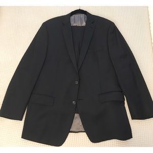 Macy's Calvin Klein black and grey pinstripe suit