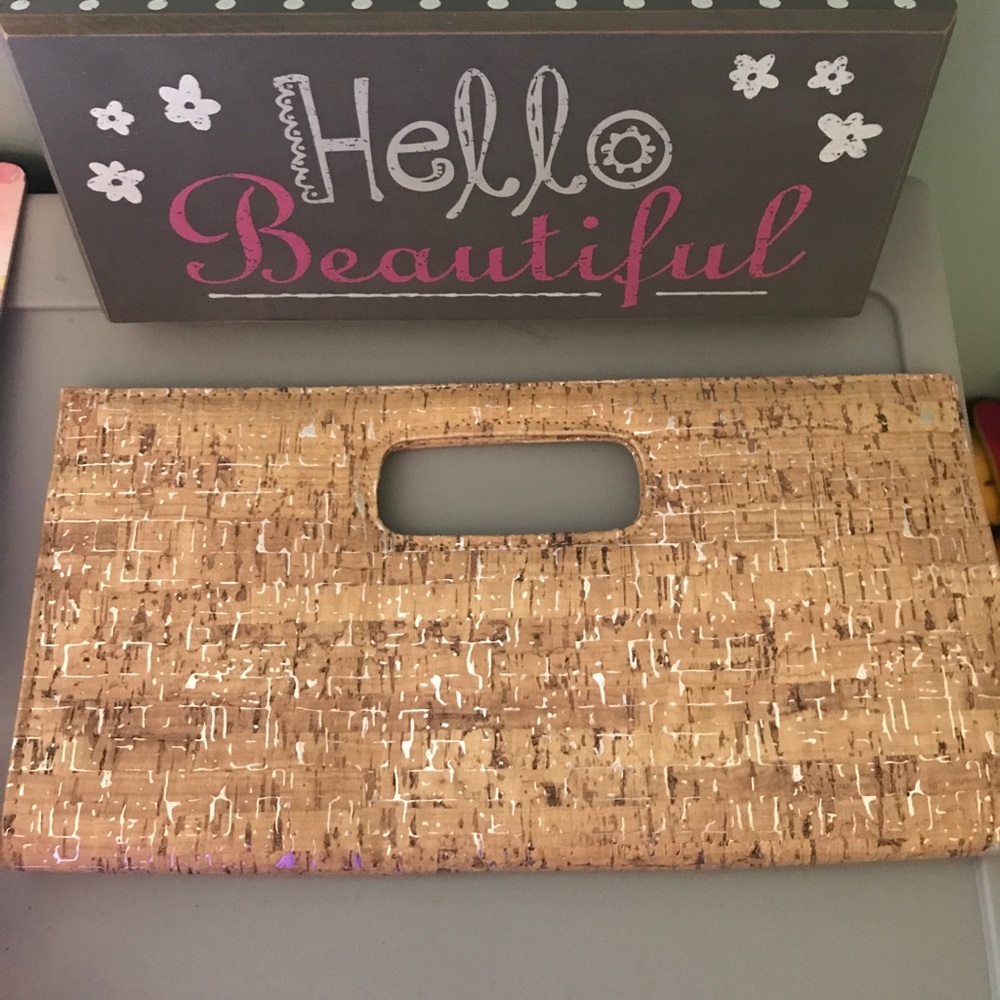 Laila Rowe cork clutch