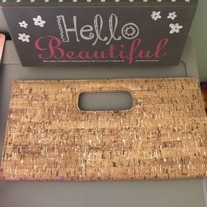 Laila Rowe cork clutch
