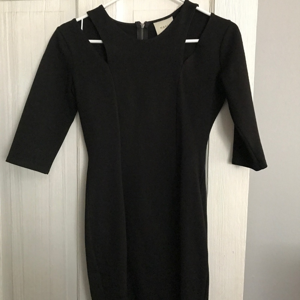 Mason Cutout Shoulder Black Bodycon Dress