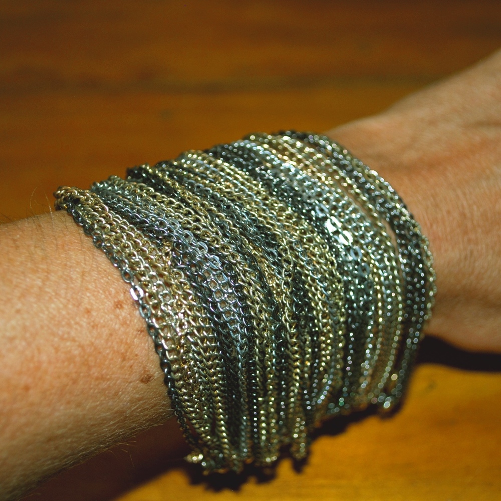 Fab'ric mixed metals statement bracelet