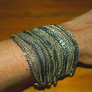 Fab'ric mixed metals statement bracelet