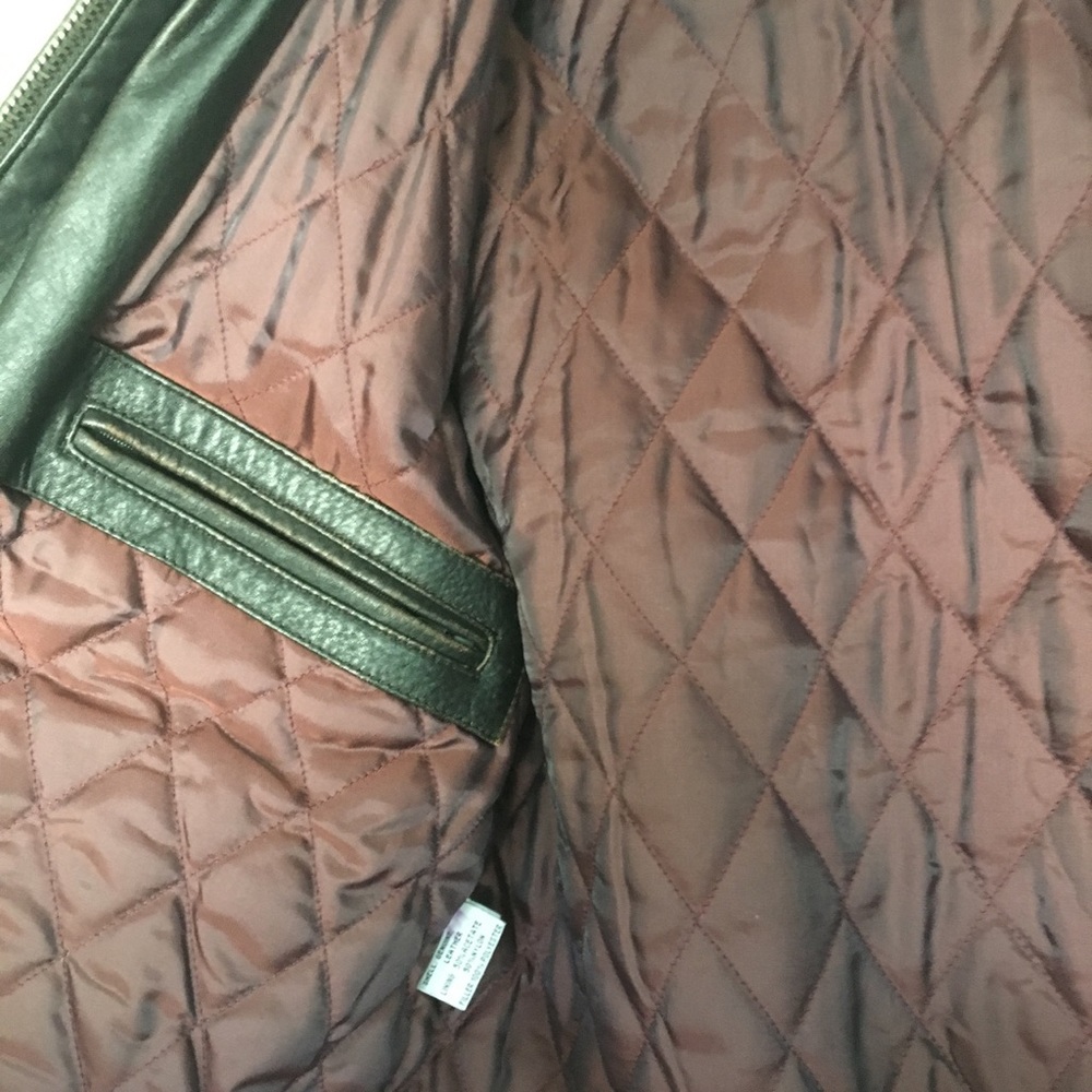 Men's brown leather size medium bomber jacket - Picture 3 of 5