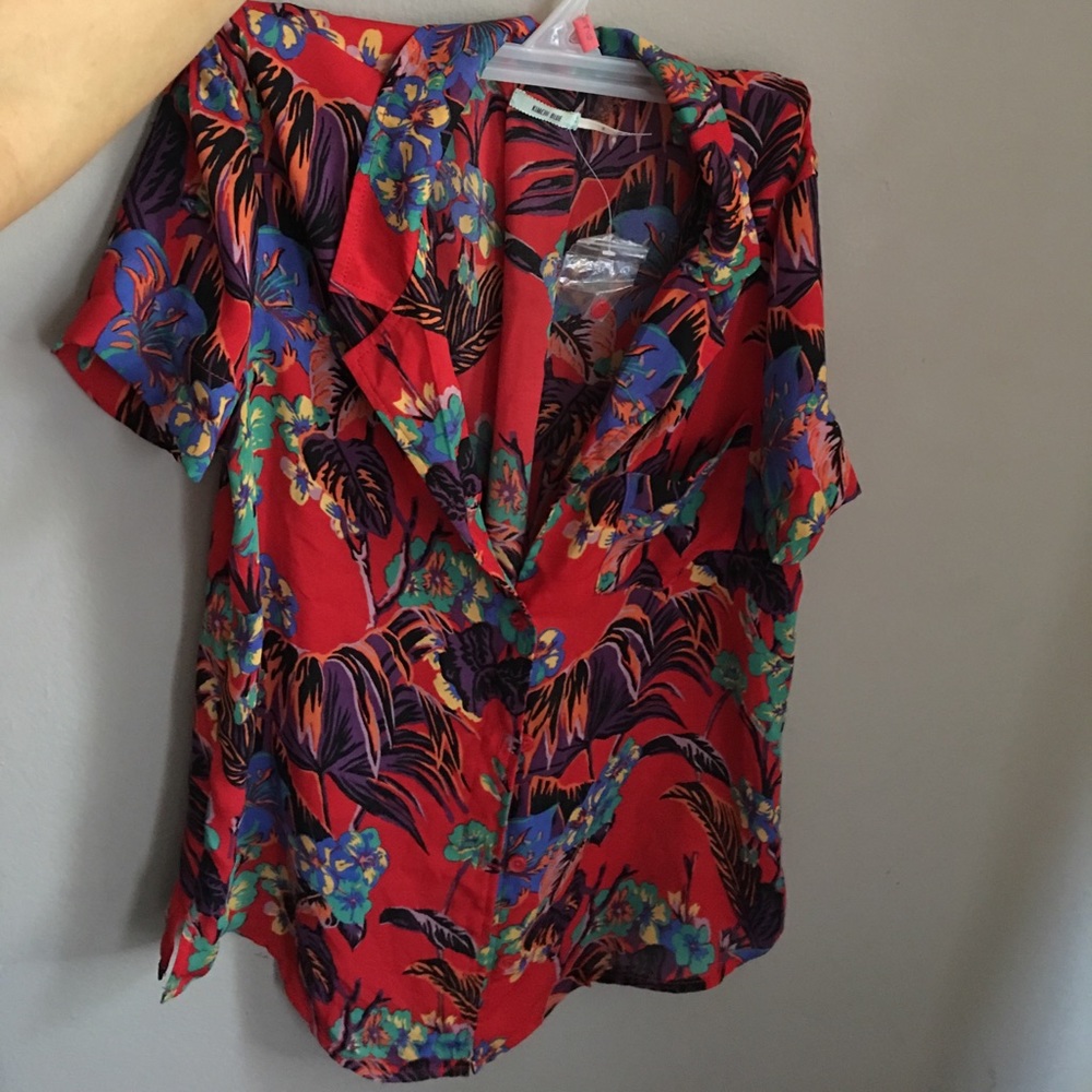 Hawaiian print loose fit shirt