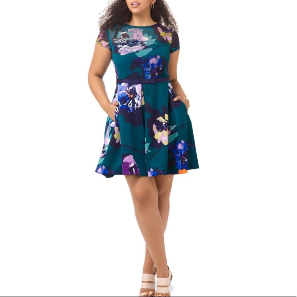Taylor Dresses Emerald Fit and Flare 22W