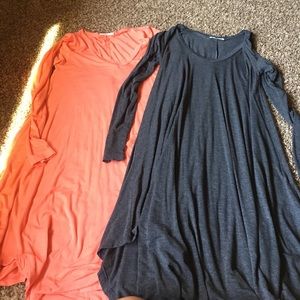 Two long sleeve t shirt dresses