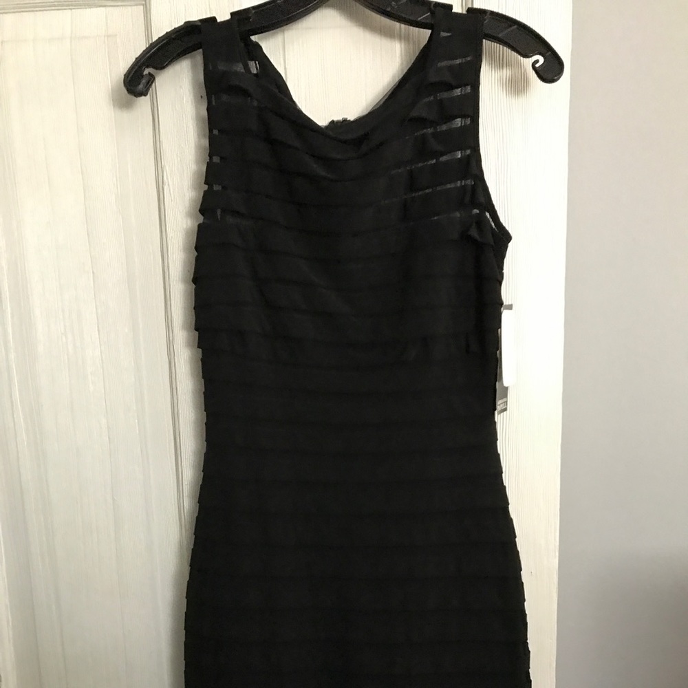 Adrianna Papell Black Dress Midi Length