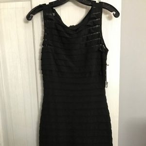 Adrianna Papell Black Dress Midi Length