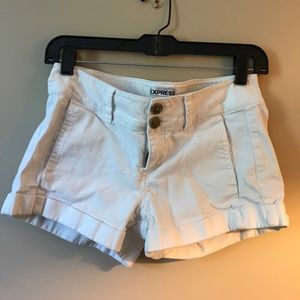 Express white twill shorts