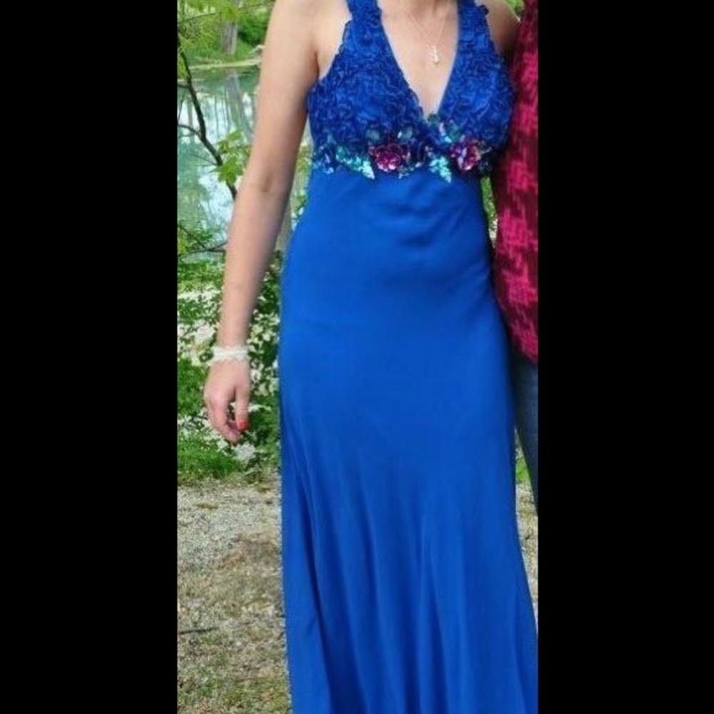 Fayiana Couture Royal Blue Dress for Sale
