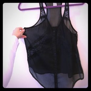 Myth black mesh top
