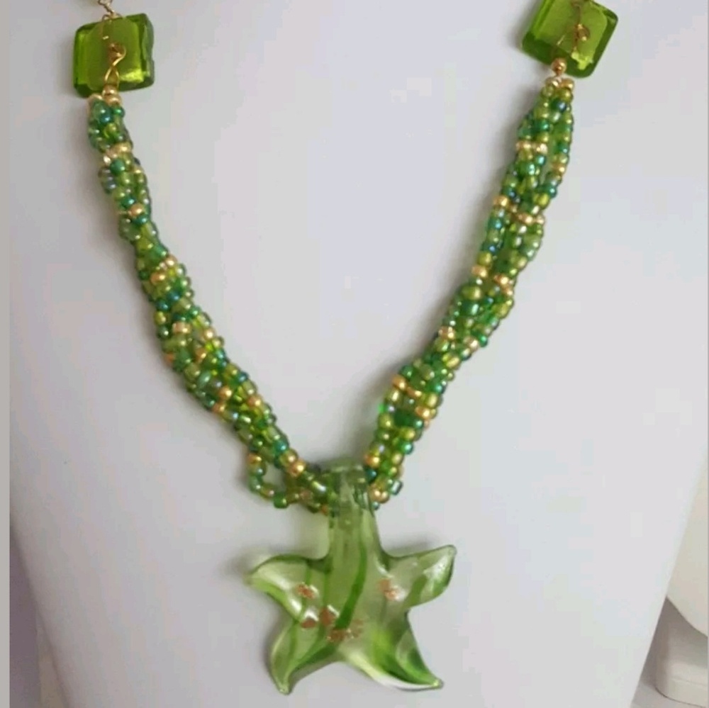 Nina Florence Glass Beaded Starfish Necklace