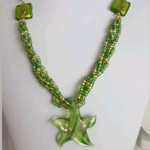 Nina Florence Glass Beaded Starfish Necklace