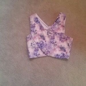 Pink and purple floral crop top