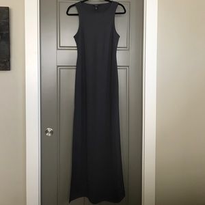 Charcoal maxi-dress with slits on both sides