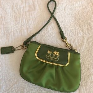Coach Green Satin Coin Purse