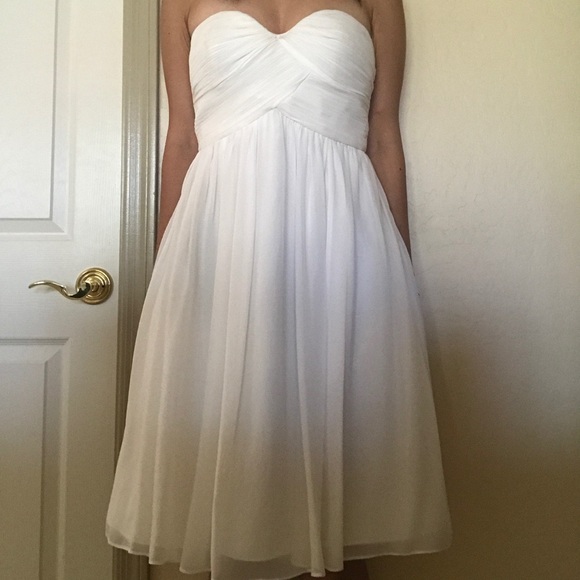 donna morgan strapless chiffon dress DONNA MORGAN SARAH SWEETHEART ROUCHED STRAPLESS CHIFFON DRESS BLUE SZ 6 NEW $189