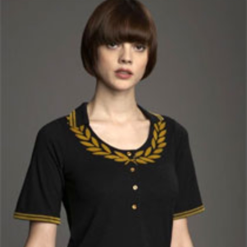 Fred perry x Emma cook rare black knit top