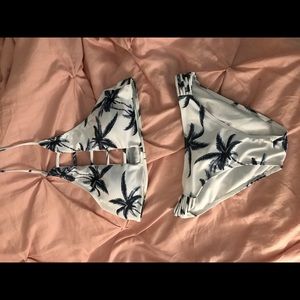 Palm tree halter bikini NWOT