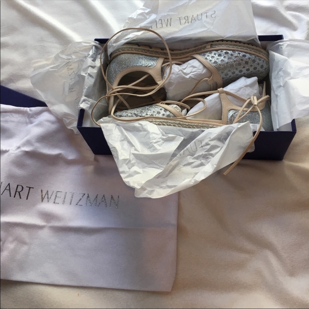 Stuart Weitzman Wrap Espadrilles Sandals - Picture 6 of 8