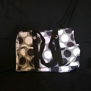 Organizing Utility Tote in Black Happy Dot