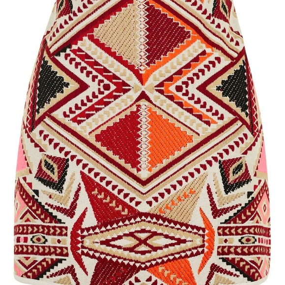 Topshop Dresses & Skirts - Tribal ethnic Embroidered Jacquard mini Skirt