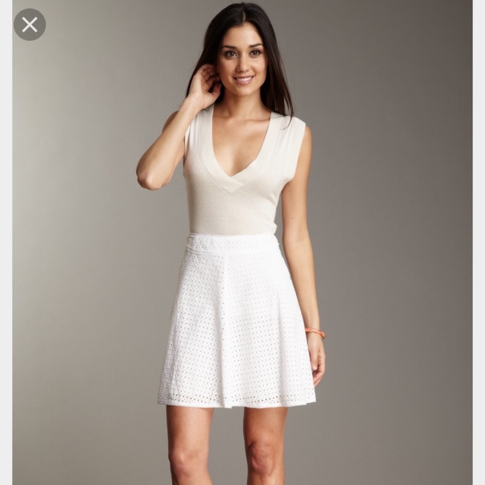 White BCGC eyelet skirt.
