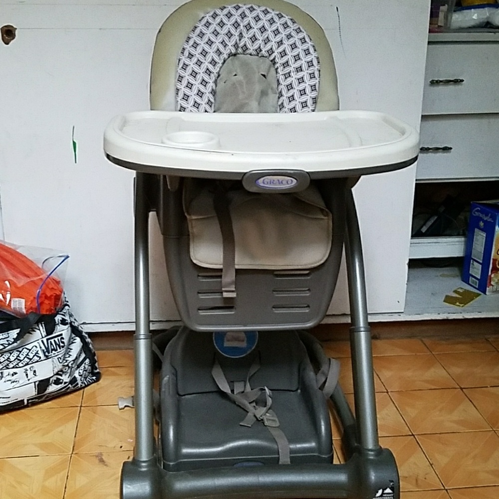 High chair, crib, rocking chair