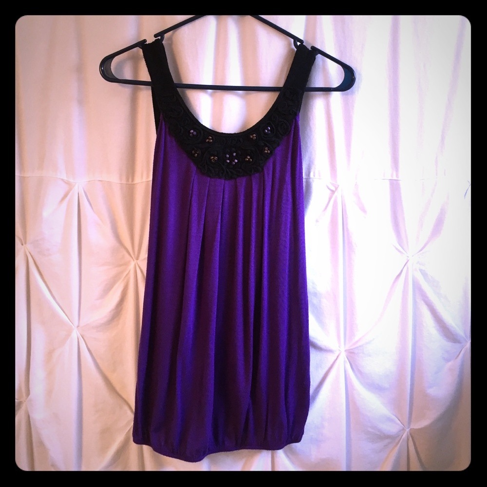 Wrapper purple tank top