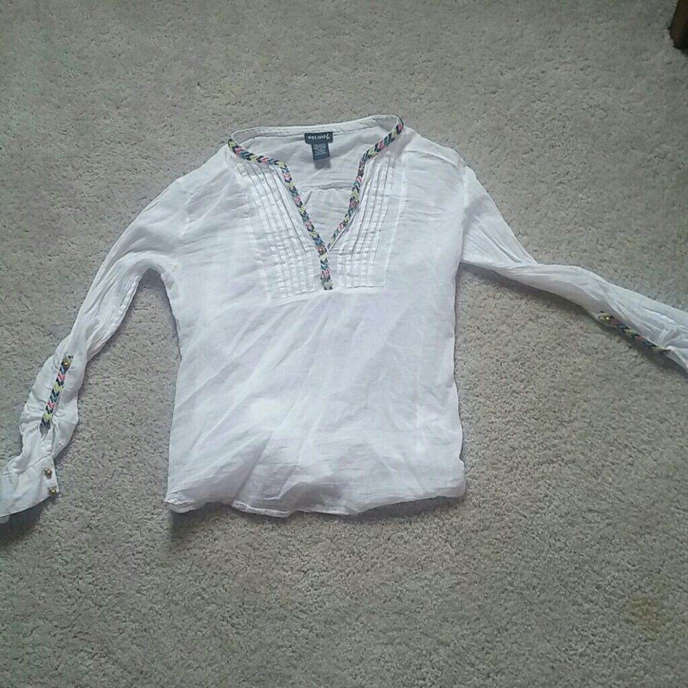 White blouse  with colorful accents