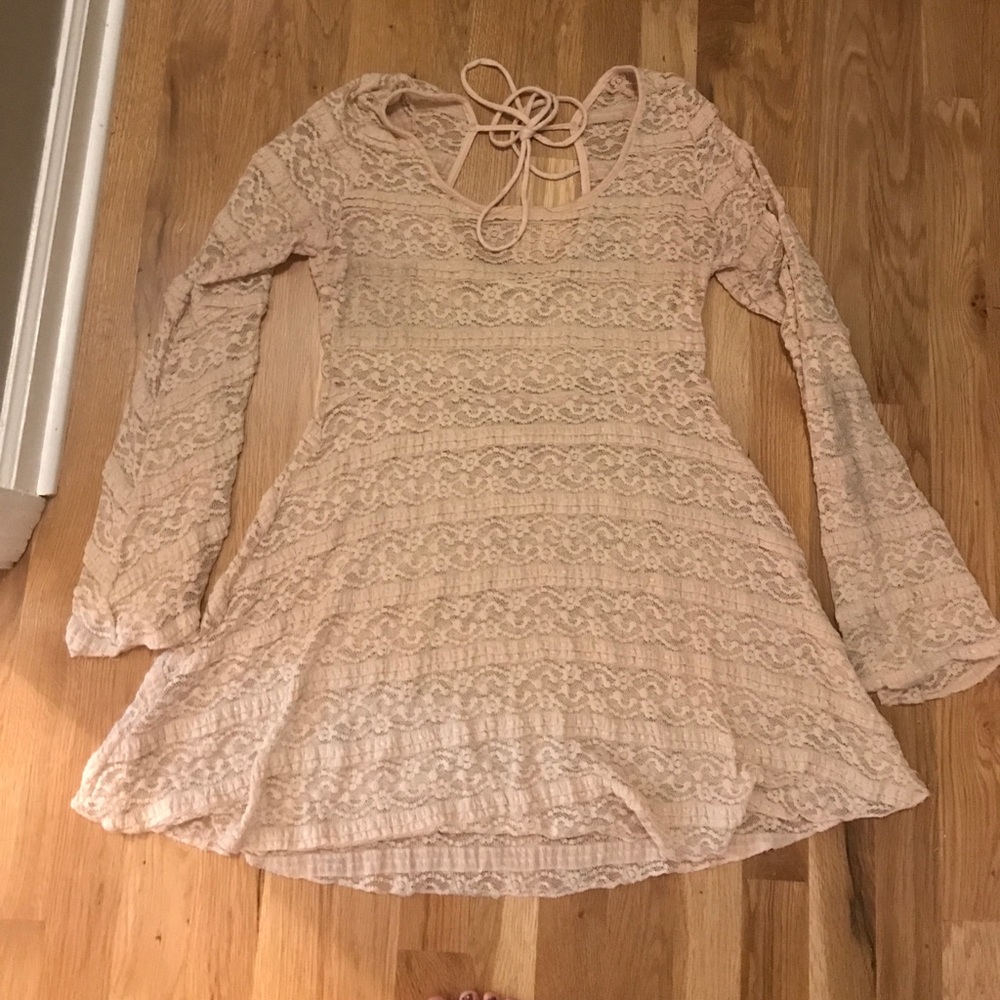 Pale pink lace dress