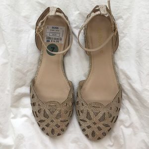 Dollhouse rose gold flats