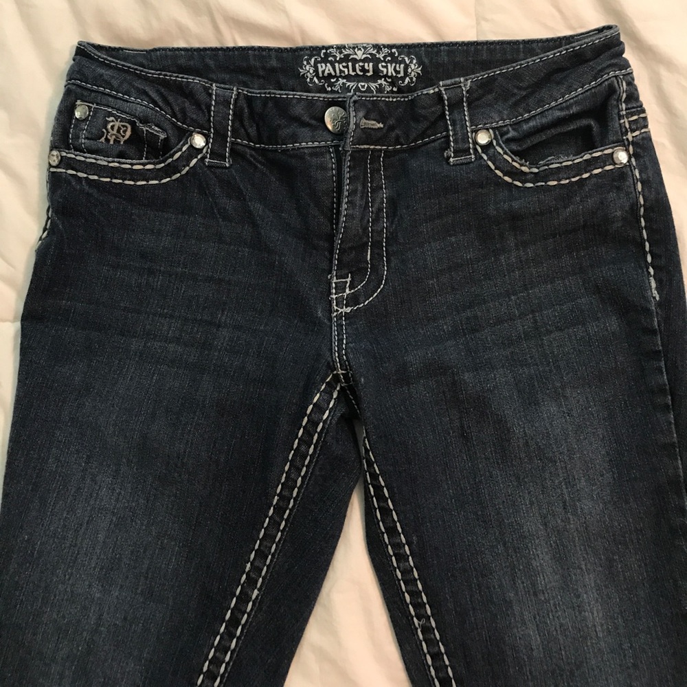 Skinny jeans white thread