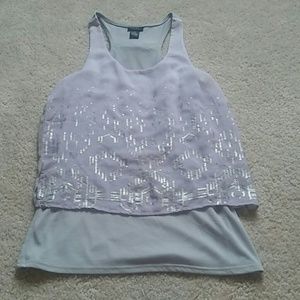 Gray sequin top