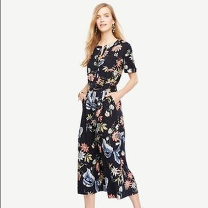 Short-sleeved floral Ann Taylor jumpsuit