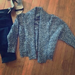 Express Sequin Embellished Open Knit Cardigan