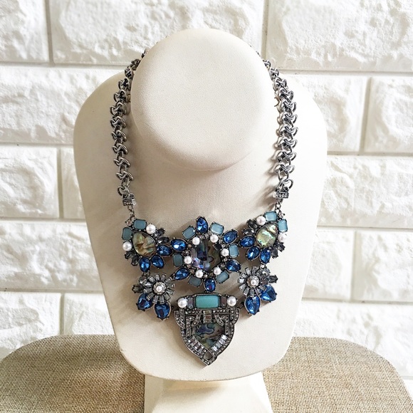 Blue opal statement Necklace - Picture 2 of 8