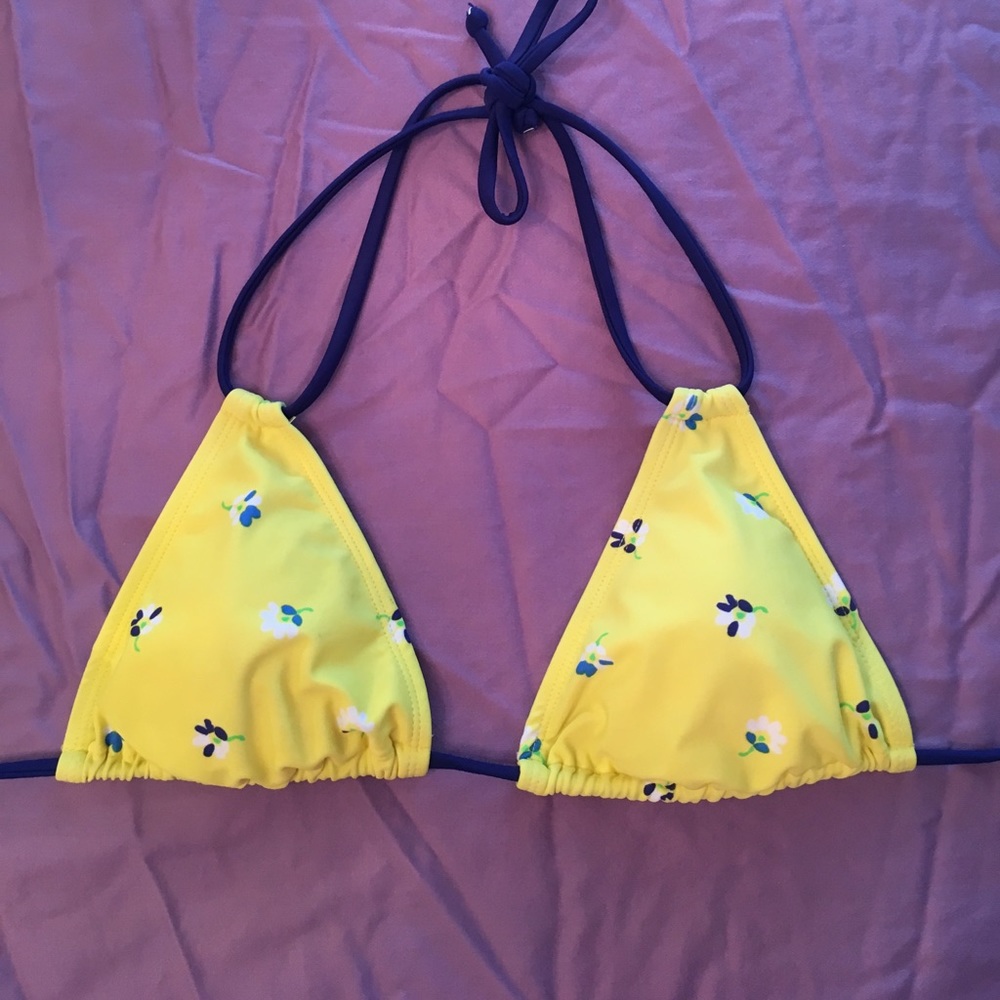 yellow floral bikini top