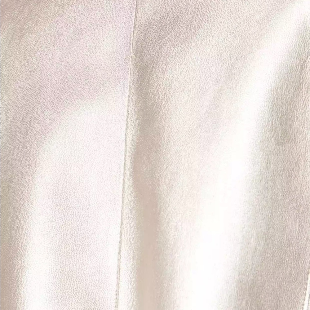 ZARA WOMENS LEATHER METALLIC SILVER CROP TOP | S M - Picture 4 of 6